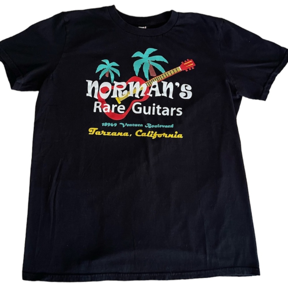 Vintage Norman's Rare Guitars Mens Medium Graphic Short Sleeve Tee Shirt
